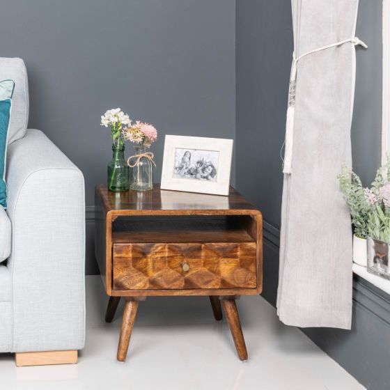 Acre & Artisan Geo Mango Side Table