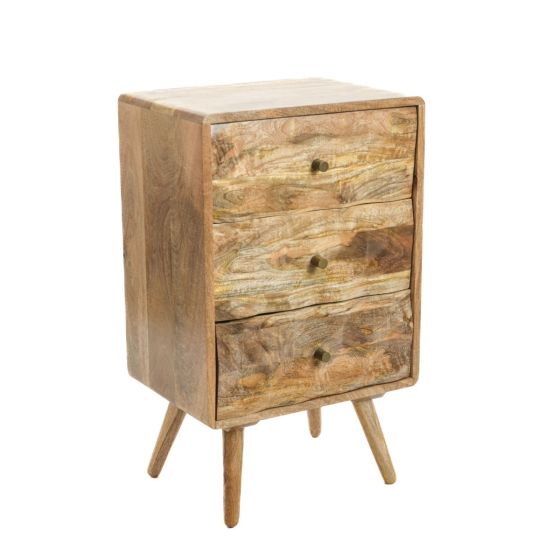 Acre & Artisan Geo Light Mango Wood Bedside Table 1 (45cm)