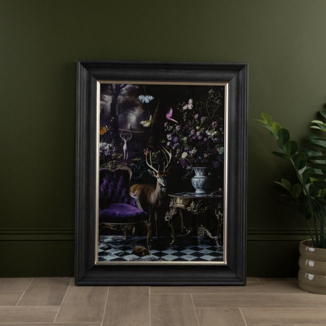 Curiosity Stag Framed Art - In Stock