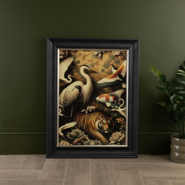 Oriental Framed Art - Tiger - In Stock