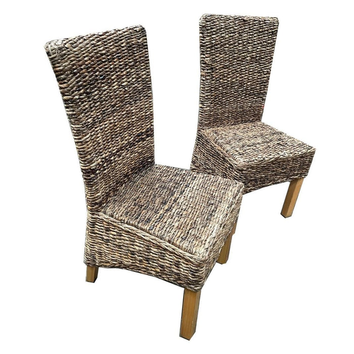 Ex Display Set of 2 Light Rattan Rollback Chairs T183