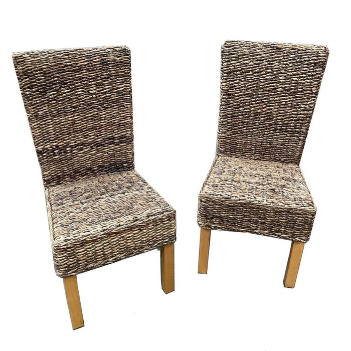 Ex Display Set of 2 Light Rattan Rollback Chairs T183