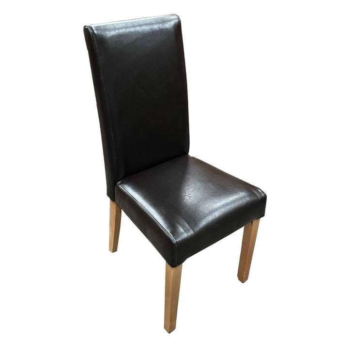 Ex Display Brown Barcelona Leather Dining Chair T188