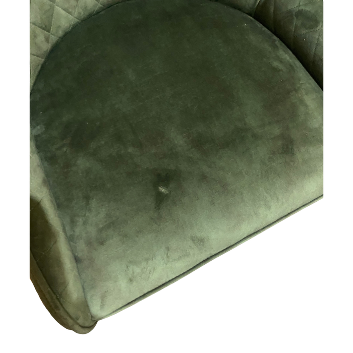 Ex Display Green Henley Velvet Leather Chair T501 - One Available