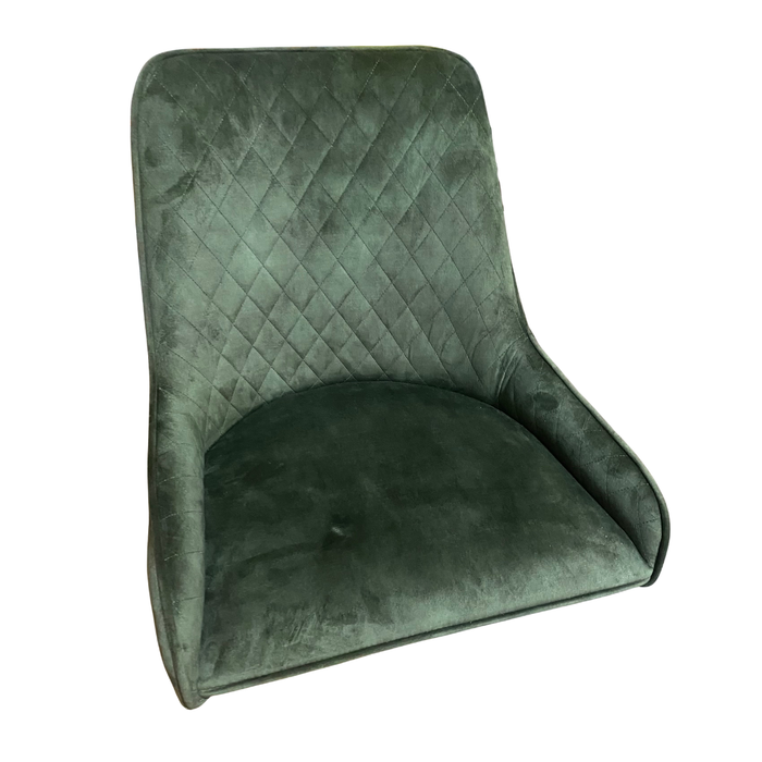 Ex Display Green Henley Velvet Leather Chair T501 - One Available