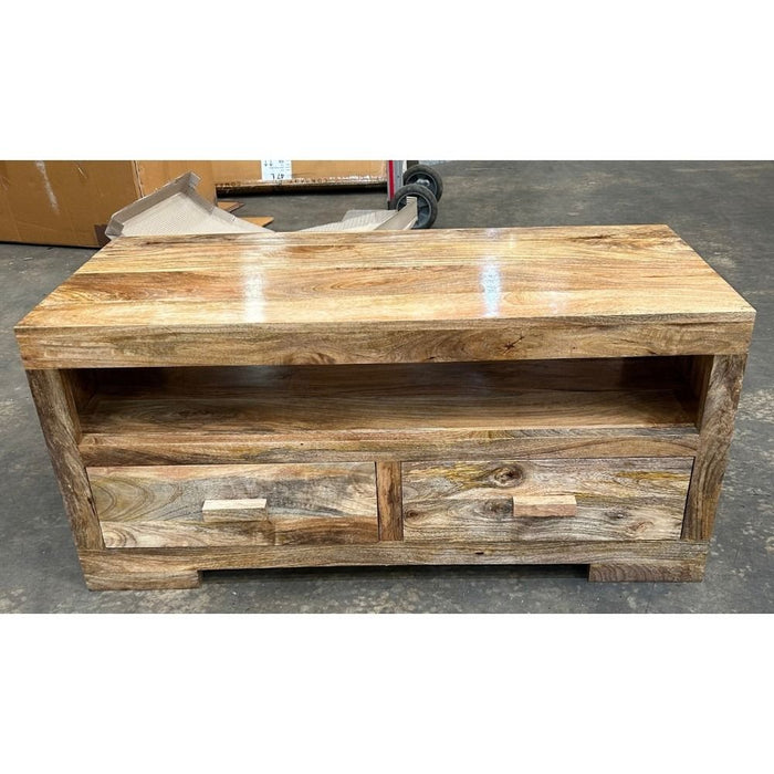 Ex Display Light Mango Wood 110cm 4 Drawer Coffee Table - One Avaliable