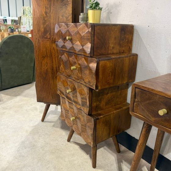 Acre & Artisan Geo Mango Chest Of Drawers Large 2 (45cm)