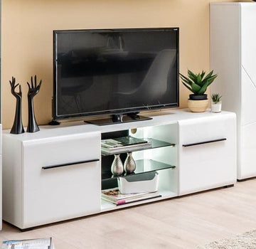 Amos Mann White Large Tv Cabinet