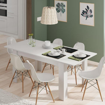 Amos Mann White Extending Dining Table