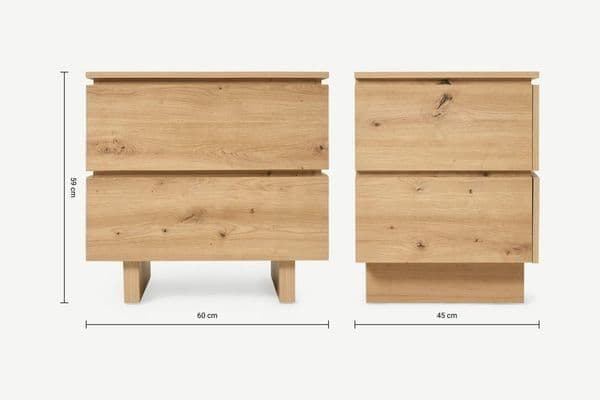 Artisan Oak Effect 2-Drawer Bedside P8AEER22