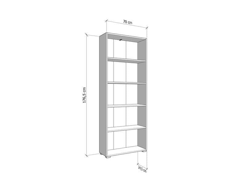 Artisan Oak Effect Slim 176.5cm Tall Bookcase