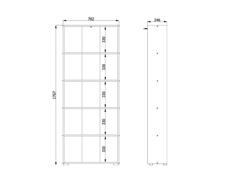 Artisan Oak Effect Slim 176.5cm Tall Bookcase
