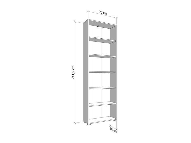 Artisan Oak Effect Slim 211.5cm Tall Bookcase