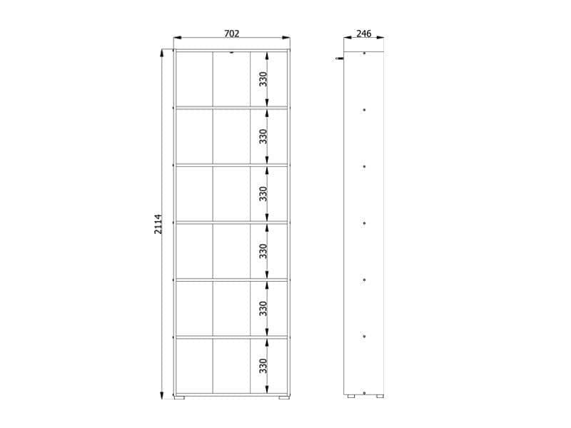 Artisan Oak Effect Slim 211.5cm Tall Bookcase