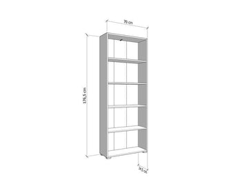 Amos Mann White Slim 176.5cm Tall Bookcase
