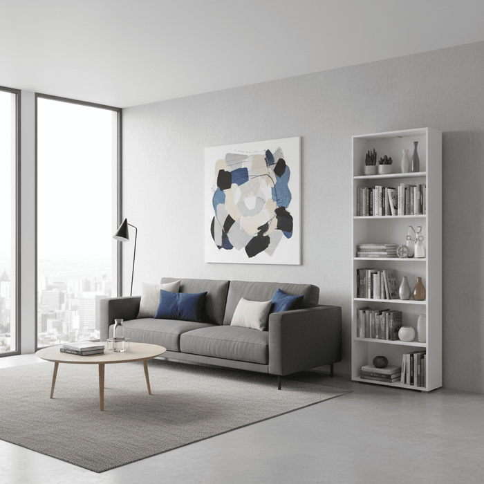 White Slim 211.5cm Tall Bookcase