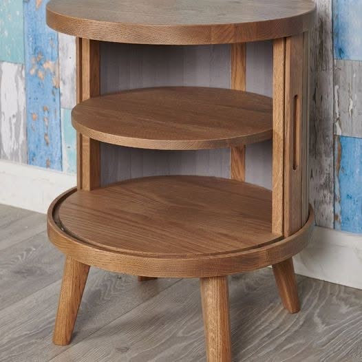 Tambour Grey Lamp Table