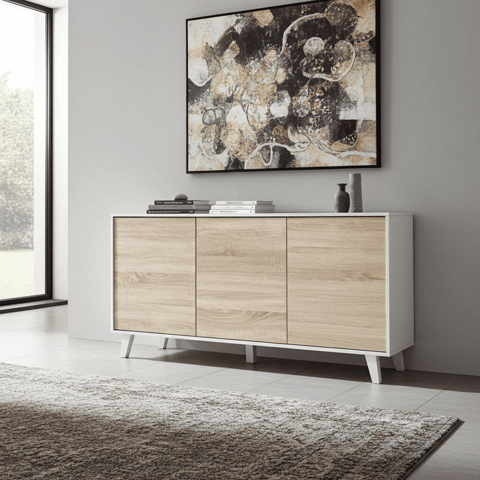 Toris Sideboard White with Oak Effect - 2607