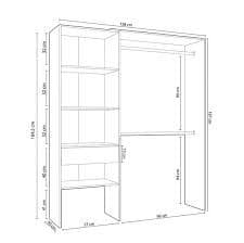 Oak and White Open Door Wardrobe With Shelves & Rail