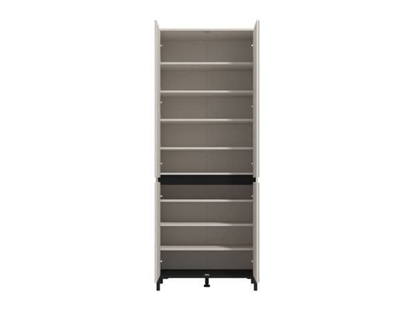 Cashmere Taupe Half Mirrored 40 Pair Tall Shoe Cabinet Cupboard