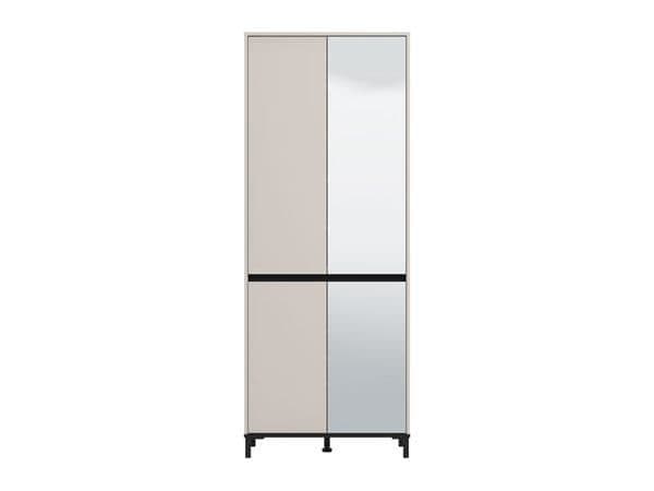 Cashmere Taupe Half Mirrored 40 Pair Tall Shoe Cabinet Cupboard