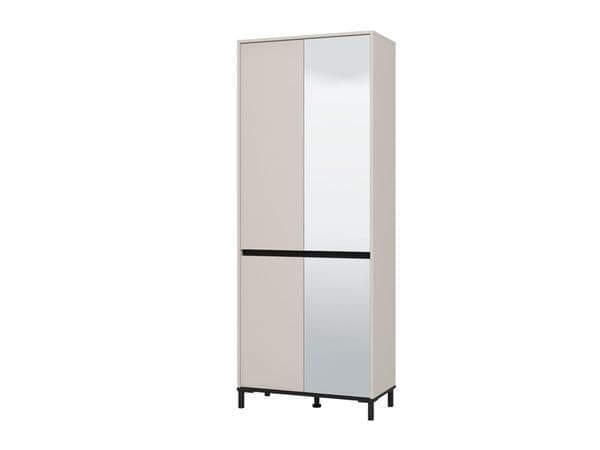 Cashmere Taupe Half Mirrored 40 Pair Tall Shoe Cabinet Cupboard