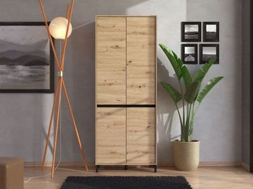 Amos Mann Oak Effect 40 Pair Tall Shoe Cabinet Cupboard