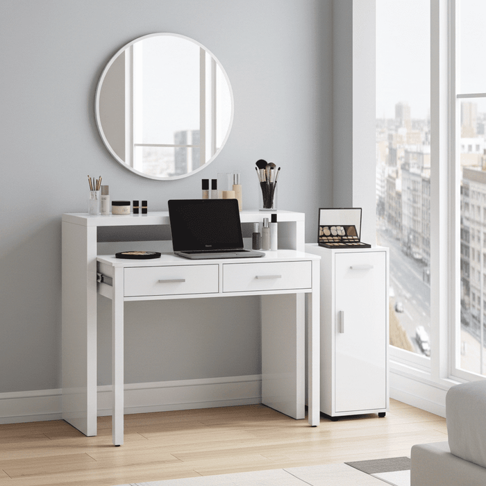 Artic White Desk/Dressing Table or Console Table