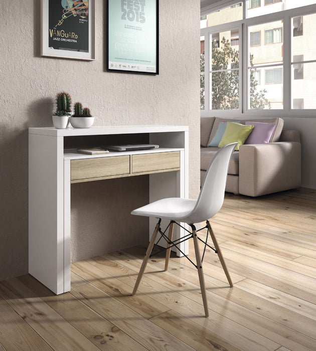 White and Oak Desk/Dressing Table or Console Table