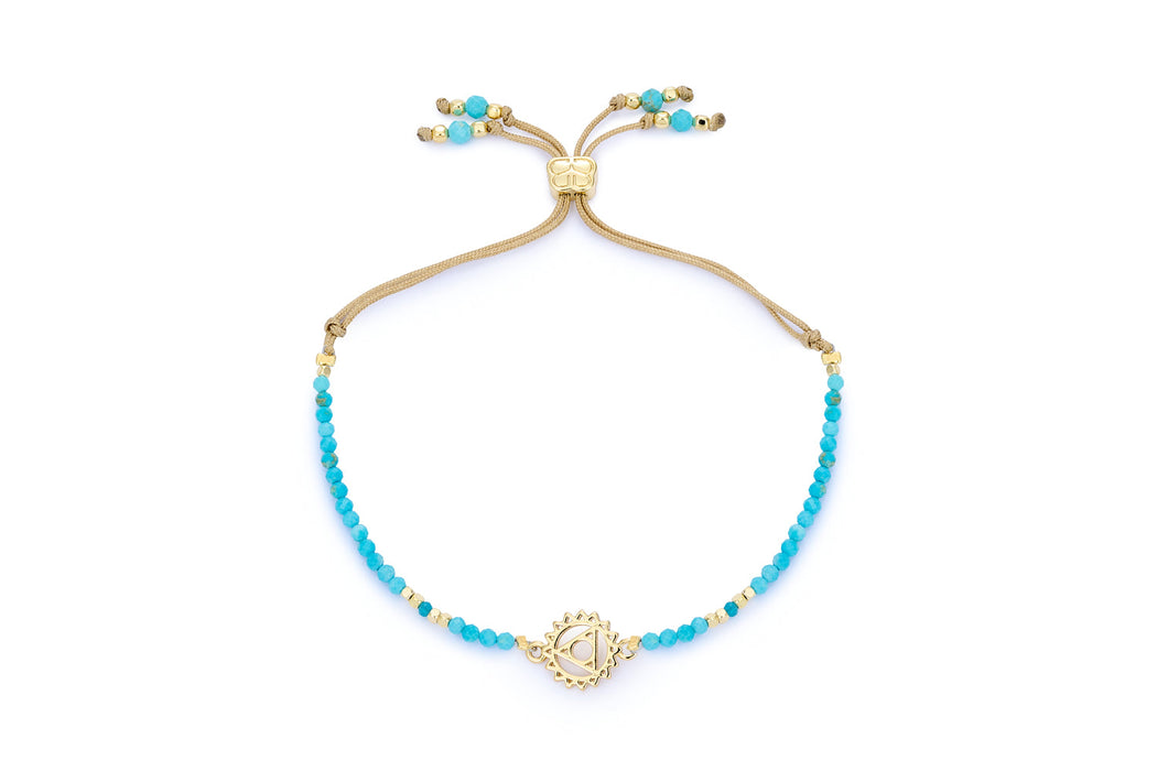 Turquoise Howlite, Apatite & Gold Throat Chakra Bracelet
