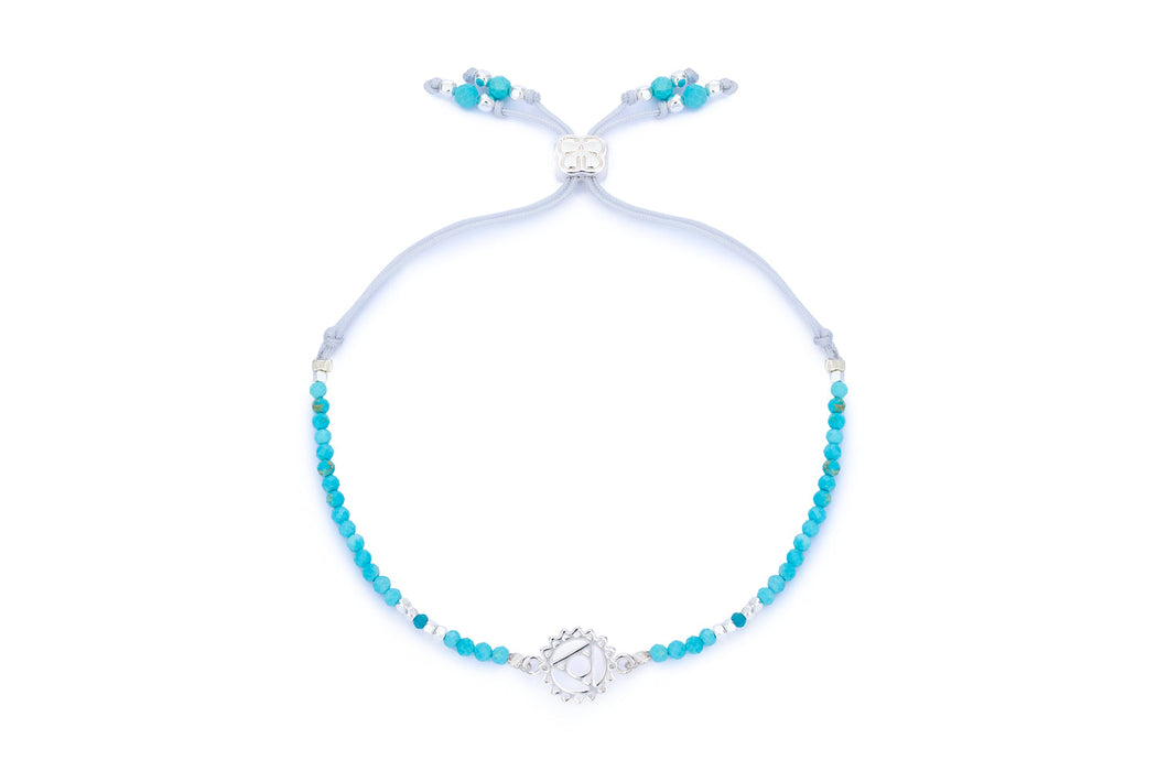 Turquoise Howlite, Apatite & Silver Throat Chakra Bracelet