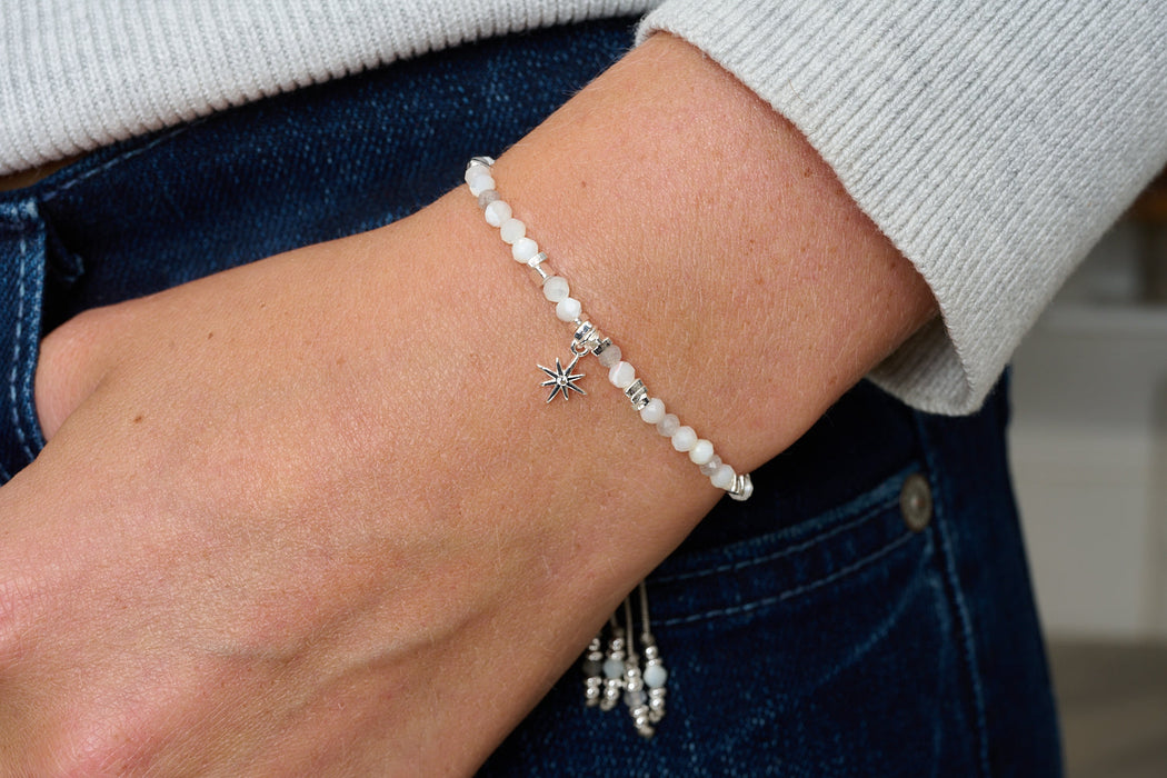 Una Silver & Rainbow Moonstone Mix Gemstone Bracelet