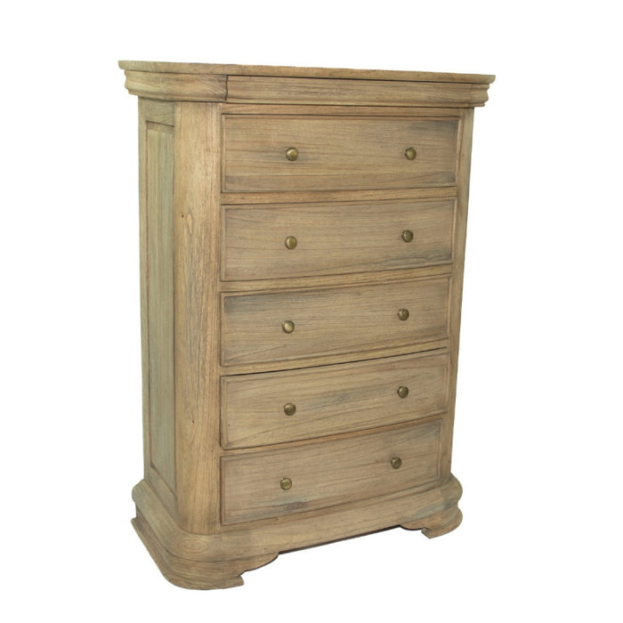 Tuscany French Sleigh 5 Drawer Tall Chest