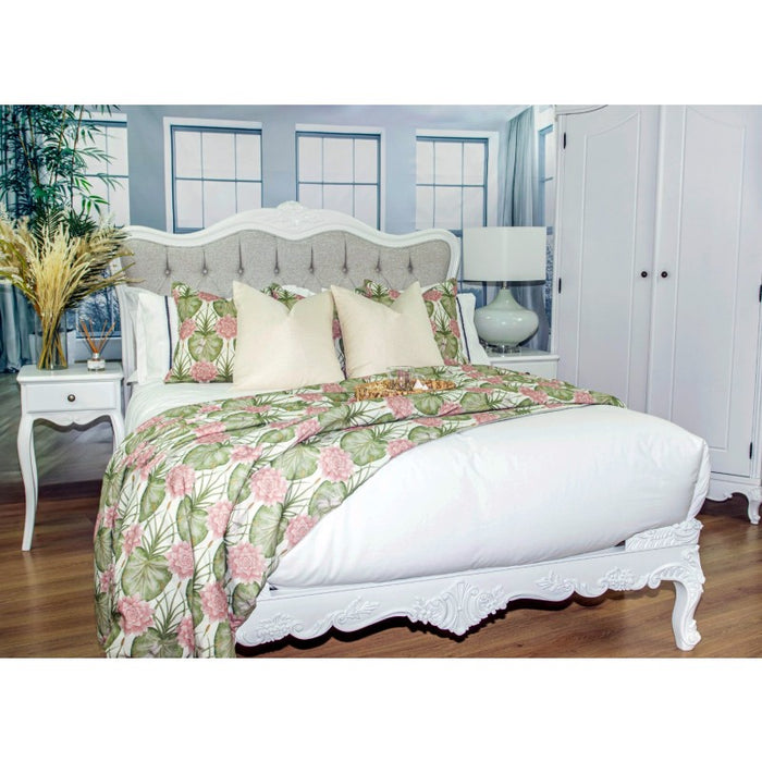 Sophia Button Upholstered French Bed