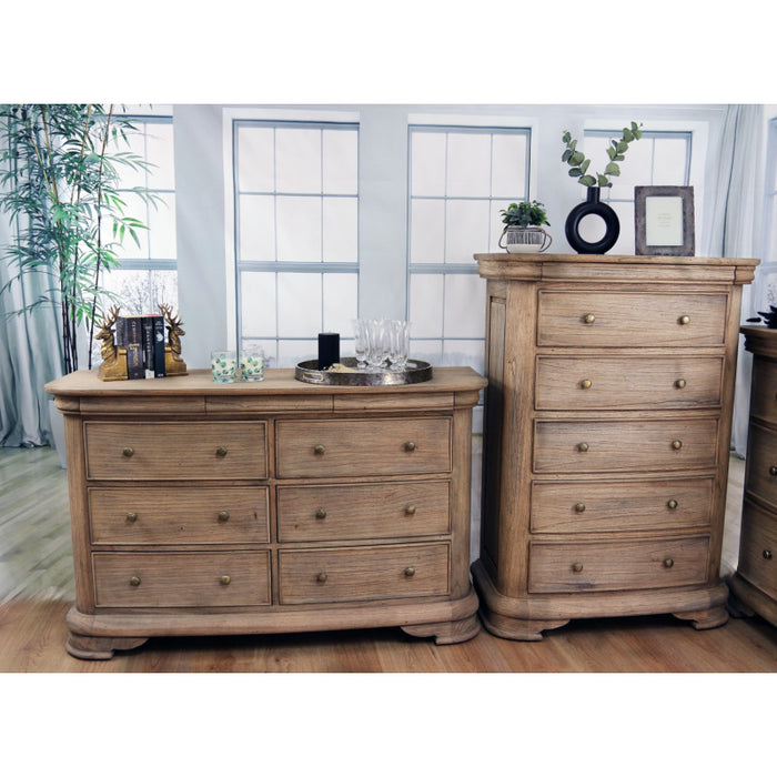 Tuscany French Sleigh 5 Drawer Tall Chest