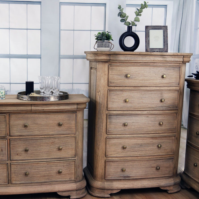 Tuscany French Sleigh 5 Drawer Tall Chest
