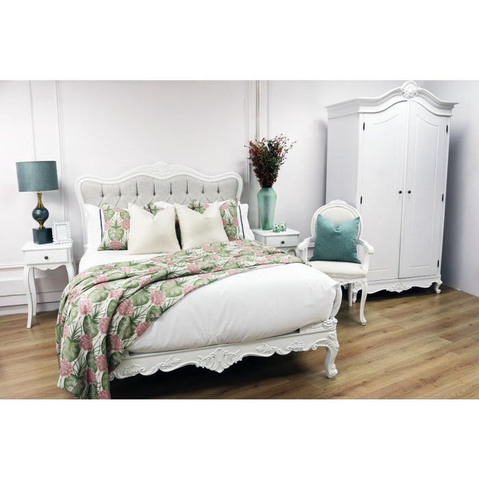 Sophia Button Upholstered French Bed