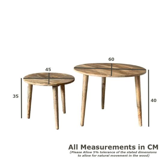 Acre & Artisan Light Vintage Mango Nest Of Tables