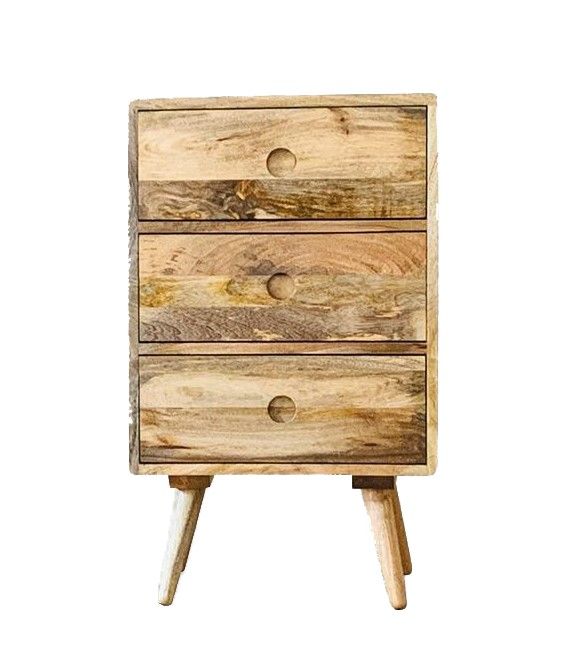 Light Vintage Mango 45cm 3 Drawer Chest - In Stock