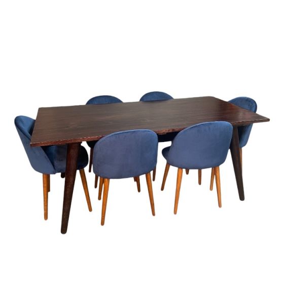 Acre & Artisan Vintage Mango 180Cm Dining Table 6 Zena Dining Chairs