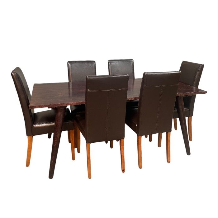 Vintage Mango 180cm Dining Table & 6 Barcelona Dining Chairs 2 Colours - In Stock