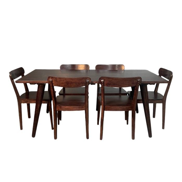 Vintage Mango 180cm Dining Table & 6 Vintage Mango Dining Chairs - In Stock