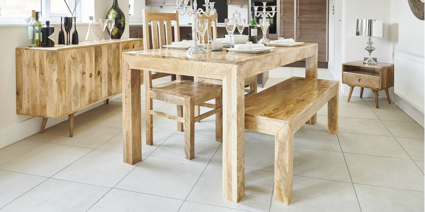 Light Vintage Mango Side Table - In Stock