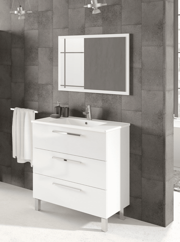 Amos Mann Bathroom Vanity Sink With Undersink Cupboard White Gloss