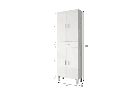 Valdo Tall Bathroom Cupboard White Gloss