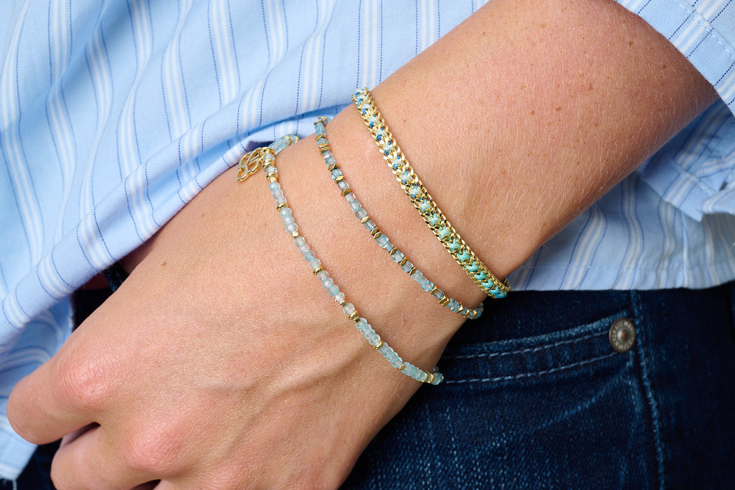 Valentina Gold & Blue Topaz Gemstone Bracelet