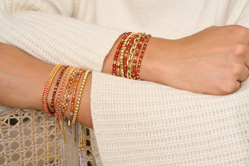 Valentina Gold & Red Agate Gemstone Bracelet