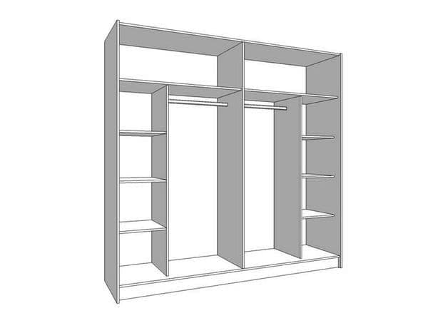 Valentina White 220cm Sliding Wardrobe with Mirror