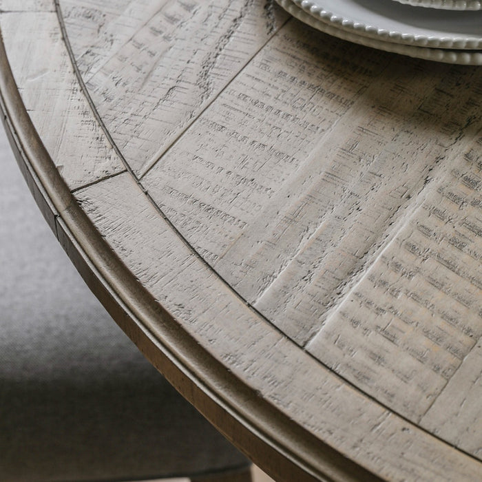 Vancouver Rustic Round Extending Dining Table