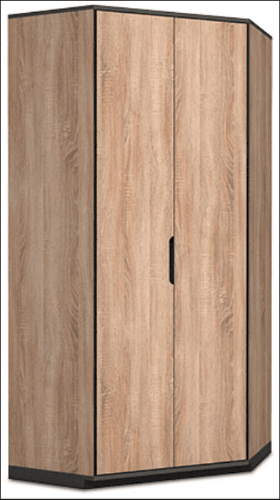Oak Effect 2-Door Corner Wardrobe